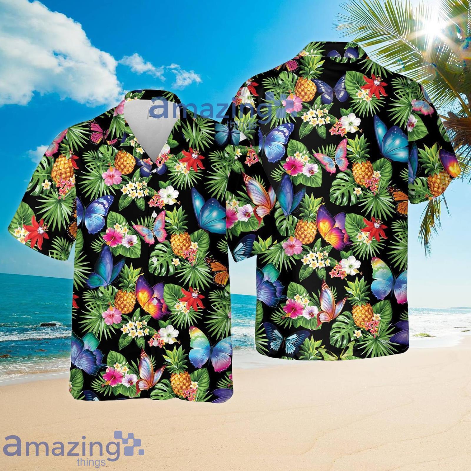 Butterfly Lovers Hawaii Style Pineapple Tropical Flower Summer Set Hawaiian Shirt And Shorts Product Photo 1
