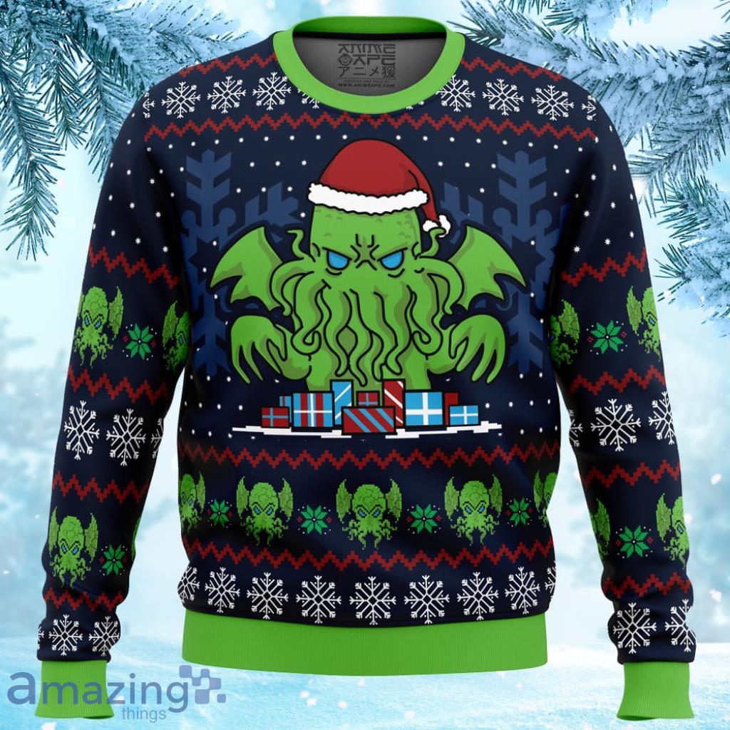 Call Of Christmas Cthulhu Ugly Christmas Sweater 3D - Call Of Christmas Cthulhu Ugly Christmas Sweater