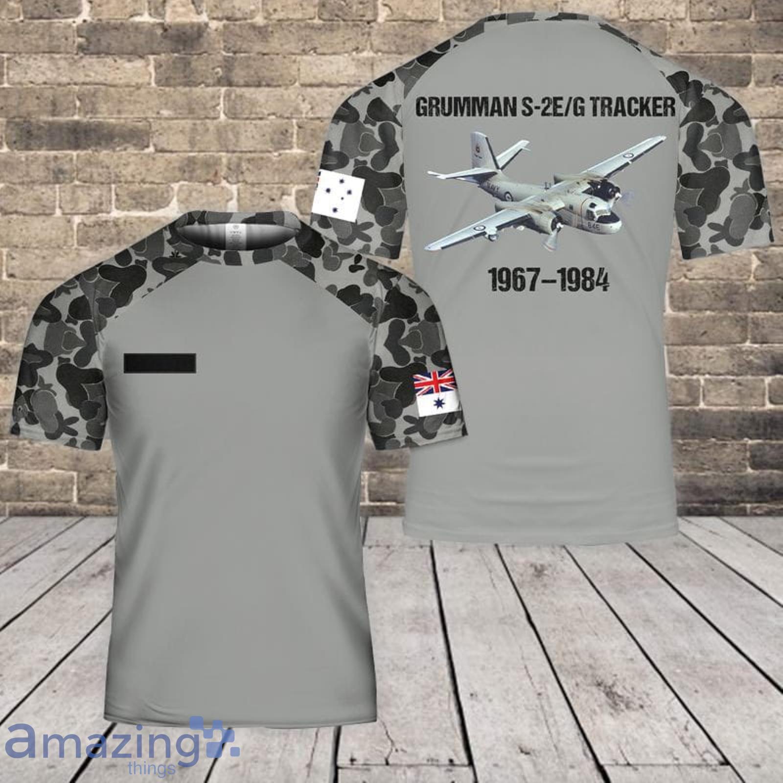 Camo Custom Name Royal Australian Navy Grumman S-2EG Tracker 3D T-Shirt Product Photo 1