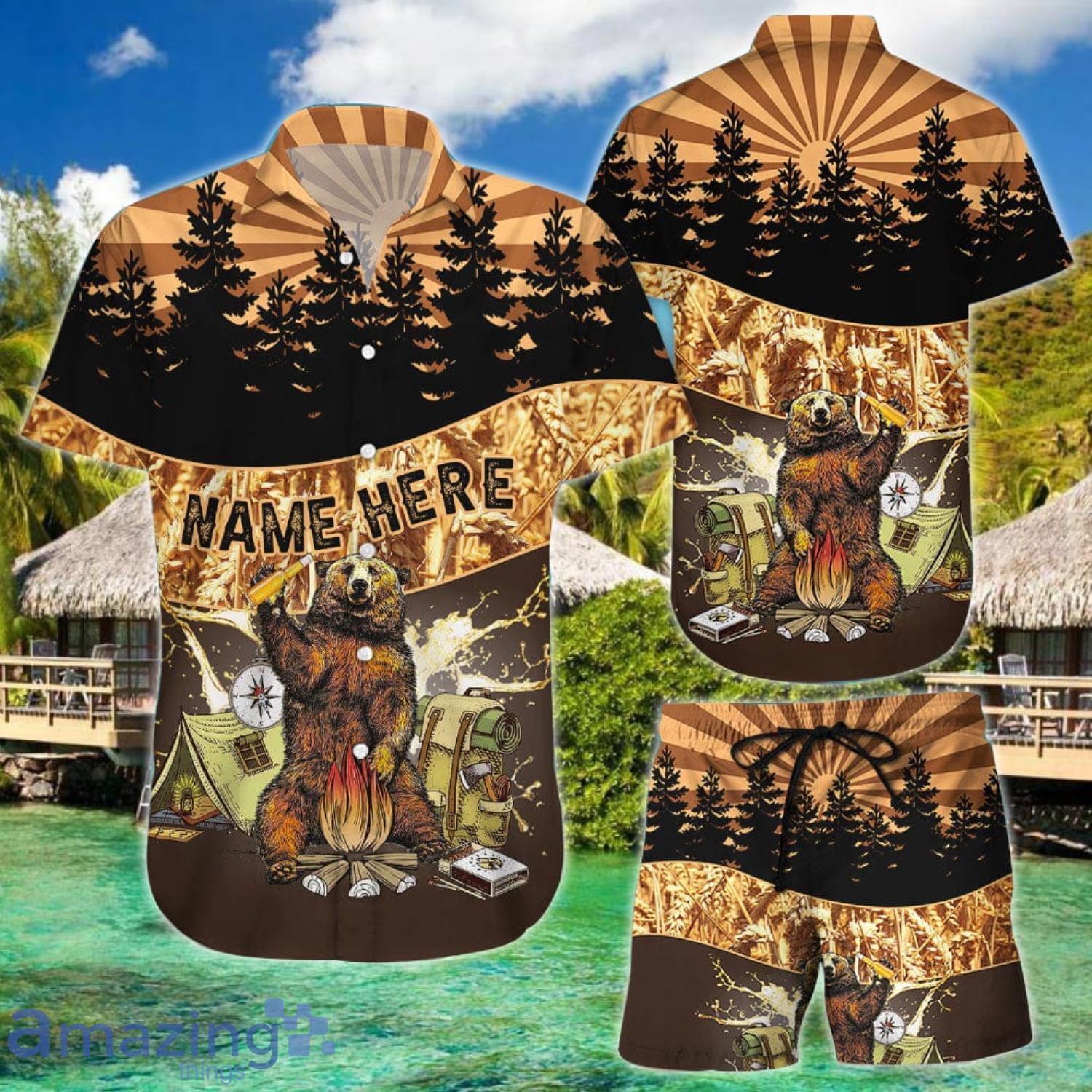 Camping And Beer Funny Custom Gifts Combo Hawaiian Shirt And Shorts Product Photo 1