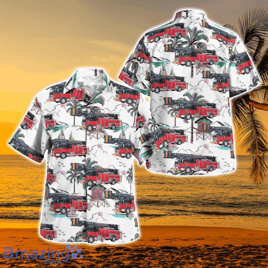 Cannington, Ontario, Township of Brock Fire Department Hawaiian Shirt - Cannington, Ontario, Township of Brock Fire Department Hawaiian Shirt