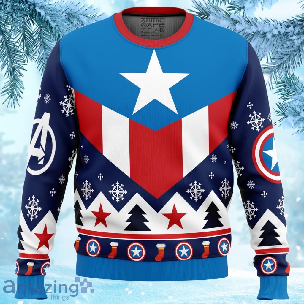 Captain America Ugly Christmas Sweater 3D - Captain America Ugly Christmas Sweater