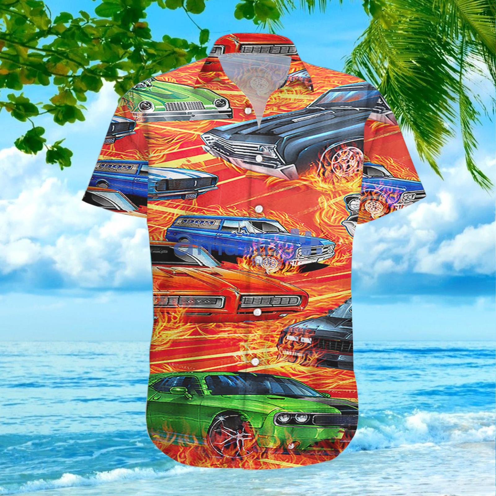 Car On Fire Combo Hawaiian Shirt And Shorts Gift For Summer Vacation image Car On Fire - Combo Hawaiian Shirt And Shorts Gift For Summer Vacation Product Photo 4