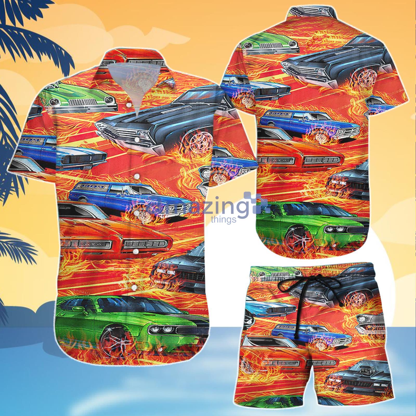 Car On Fire - Combo Hawaiian Shirt And Shorts Gift For Summer Vacation Product Photo 1