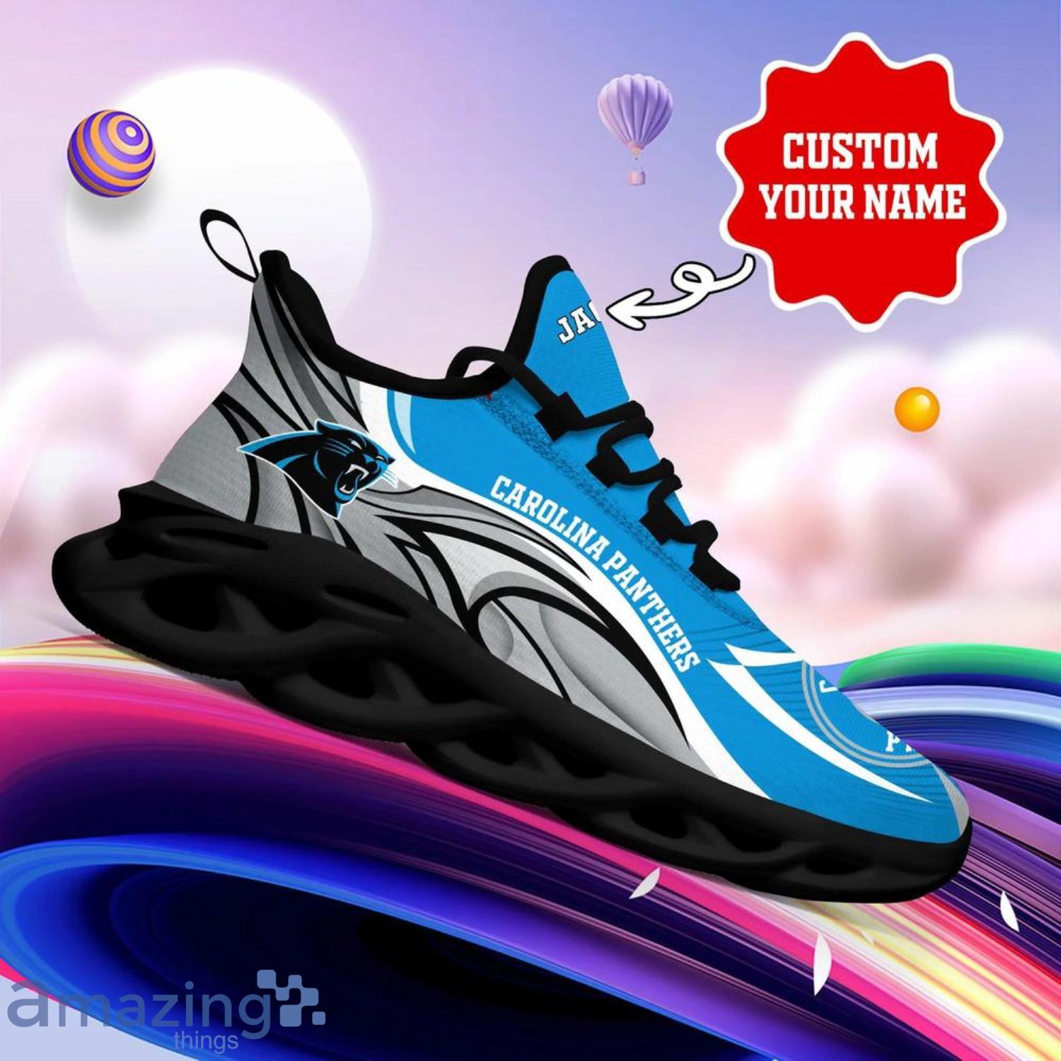 Carolina Panthers NFL Max Soul Shoes Custom Name Running Shoes image Carolina Panthers NFL Max Soul Shoes Custom Name Running Shoes Product Photo 5