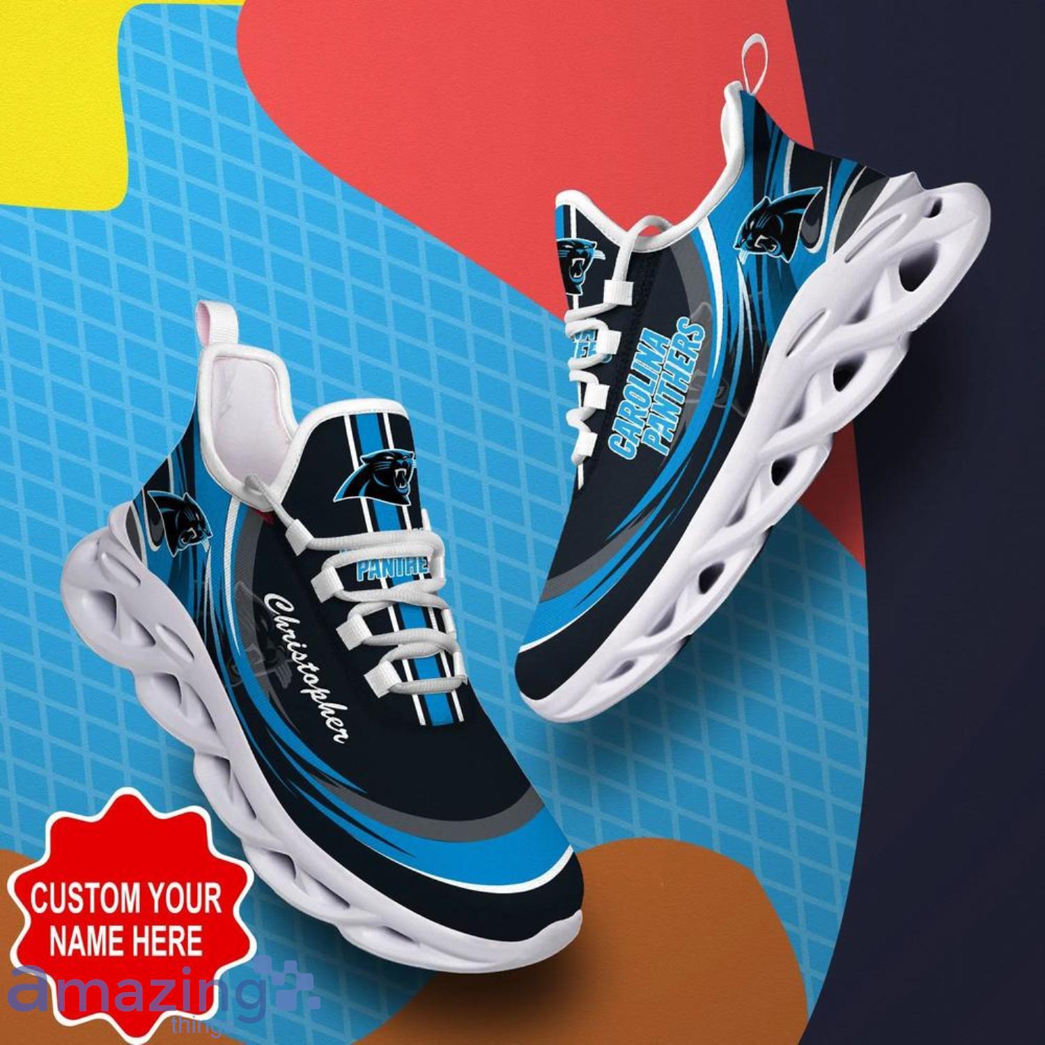 Carolina Panthers NFL Sport Team Custom Name Max Soul Shoes For Fans image Carolina Panthers NFL Sport Team Custom Name Max Soul Shoes For Fans Product Photo 5