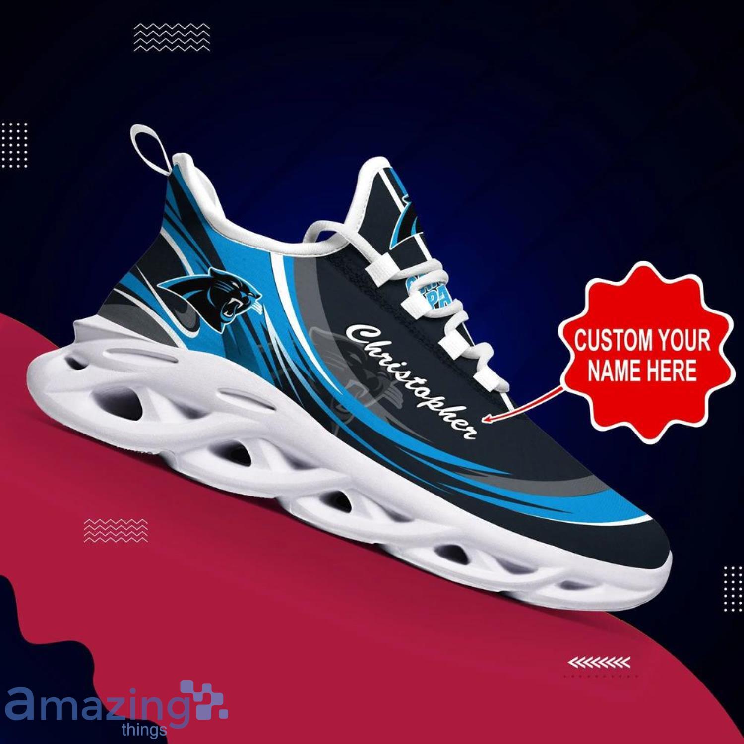 Carolina Panthers NFL Sport Team Custom Name Max Soul Shoes For Fans Product Photo 1