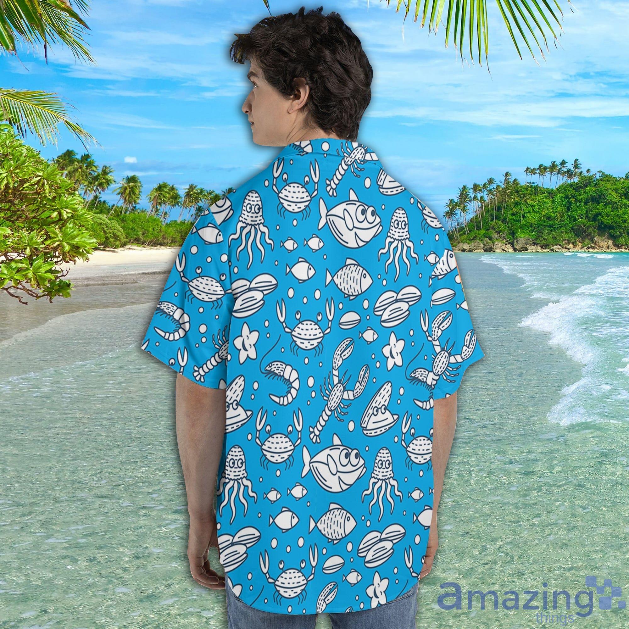Cartoon Ocean Animals Short Sleeve AOP Hawaiian Shirt For Summer image Cartoon Ocean Animals Short Sleeve AOP Hawaiian Shirt For Summer Product Photo 5