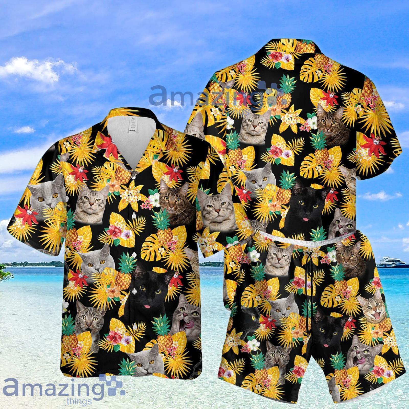 Cat Lovers Tropical Summer Set Hawaiian Shirt And Shorts Product Photo 1