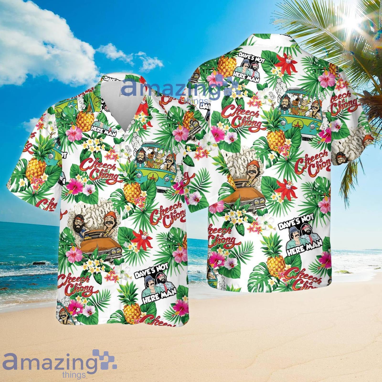 CC1971 Aloha Beach Pineapple Tropical Flower Summer Set Hawaiian Shirt And Shorts Product Photo 1