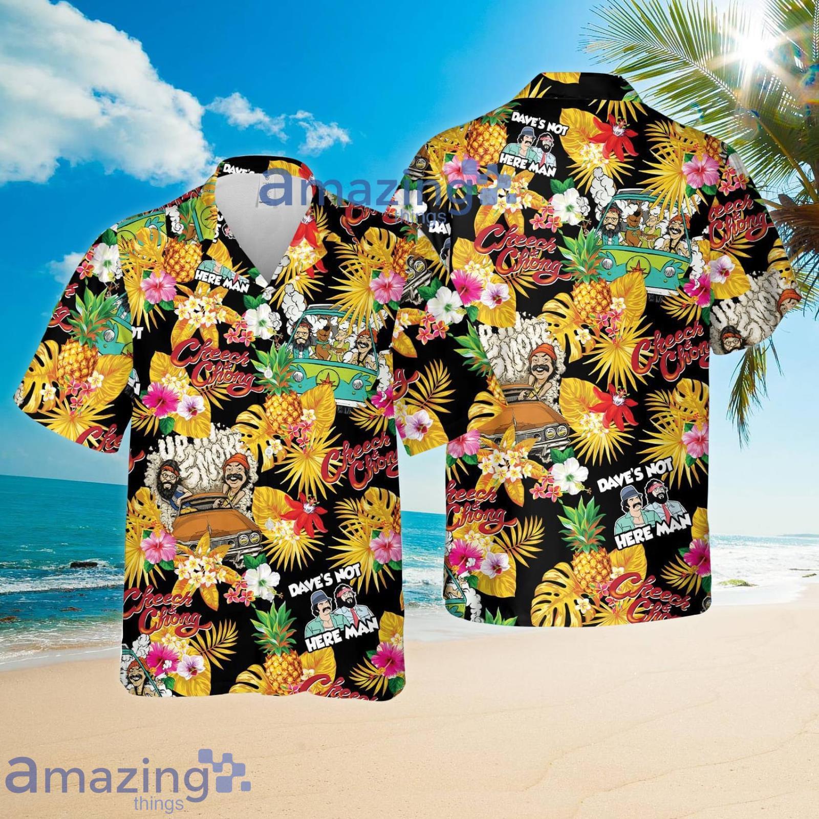 CC1971 Tropical Beach Hawaii Style Pineapple Tropical Flower Summer Set Hawaiian Shirt And Shorts Product Photo 1