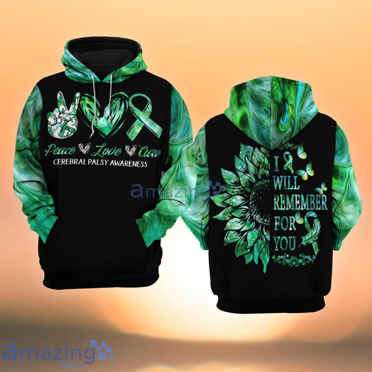Cerebral_Palsy Awareness I Will Remember For You Sunflower All Over Print 3D Hoodie Product Photo 1 Cerebral_Palsy Awareness I Will Remember For You Sunflower All Over Print 3D Hoodie Product Photo 1
