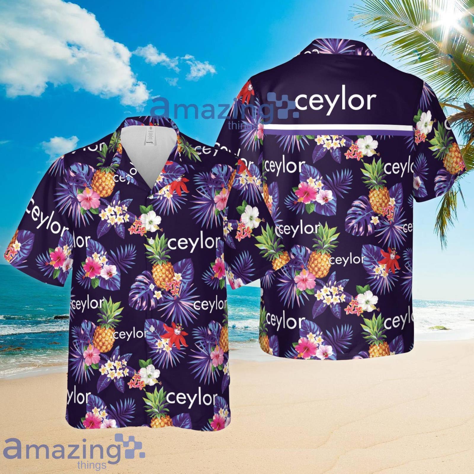 Ceylor Condoms Pineapple Tropical Flower Summer Set Hawaiian Shirt And Shorts Product Photo 1