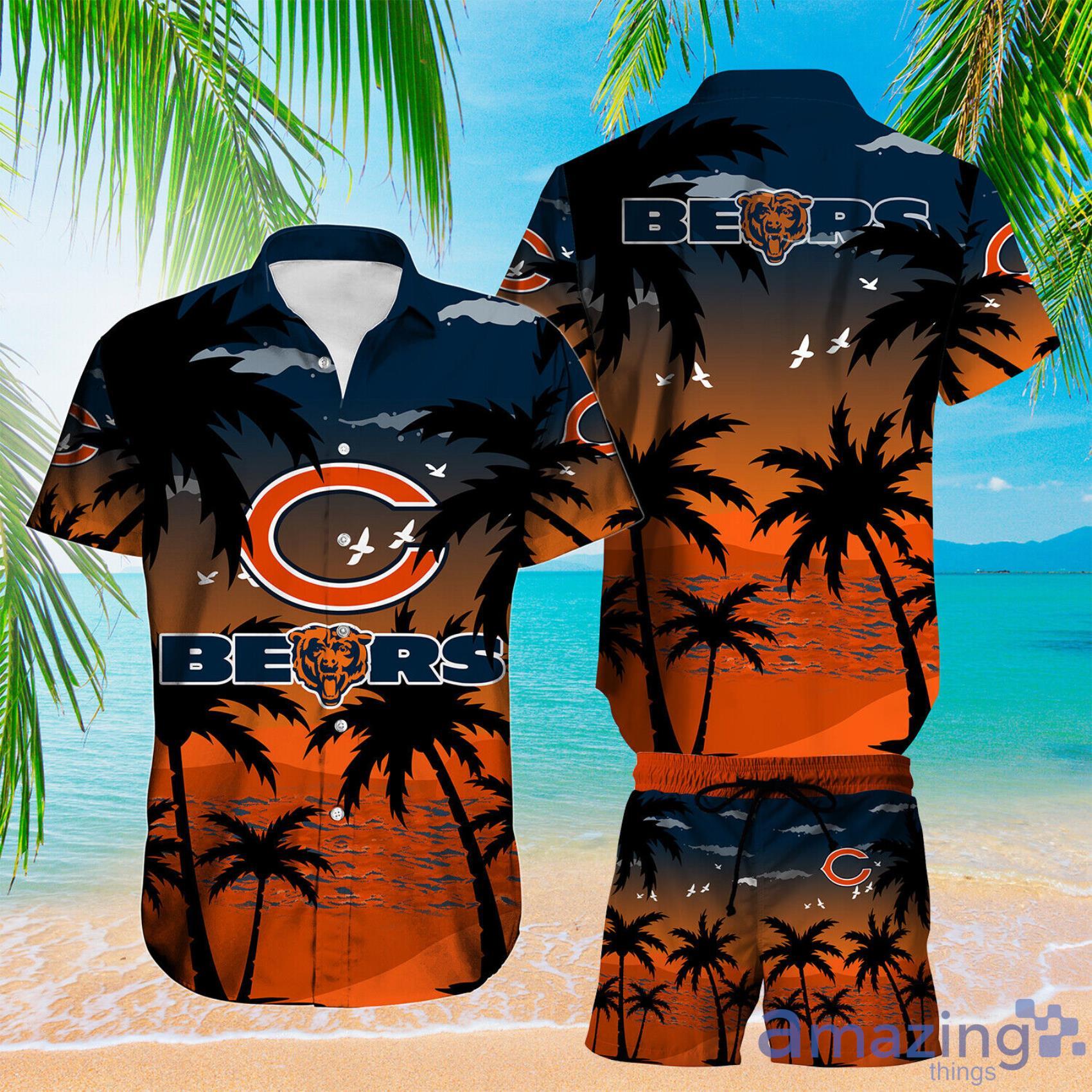 Chicago Bears Beautiful Beach Sunset Aloha Hawaiian Shirt And Beach Short