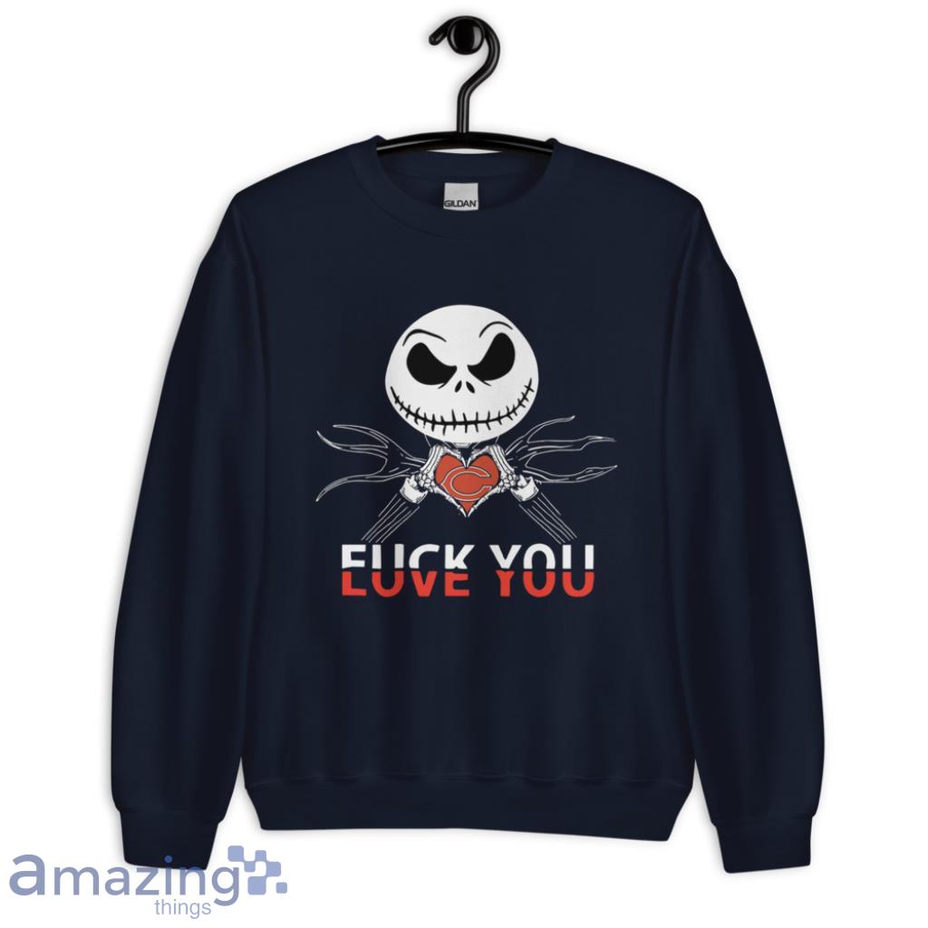 Chicago Bears Love You Jack Skellington Halloween Shirt image Chicago Bears Love You Jack Skellington Halloween Shirt - Unisex Crewneck Sweatshirt-1