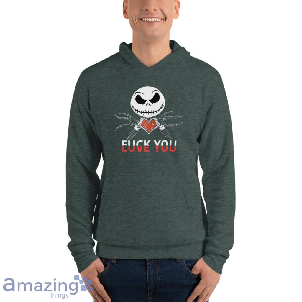 Chicago Bears Love You Jack Skellington Halloween Shirt image Chicago Bears Love You Jack Skellington Halloween Shirt - Unisex Fleece Pullover Hoodie-1