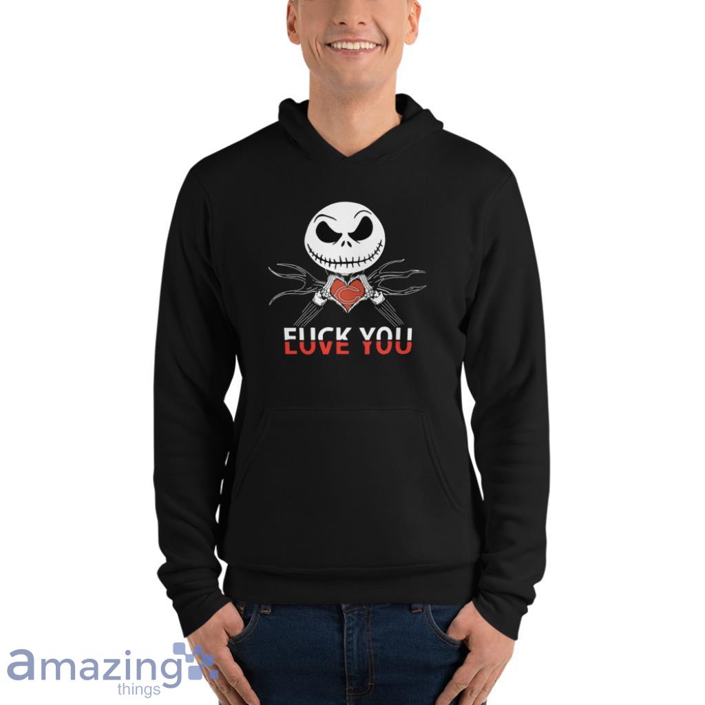 Chicago Bears Love You Jack Skellington Halloween Shirt image Chicago Bears Love You Jack Skellington Halloween Shirt - Unisex Fleece Pullover Hoodie