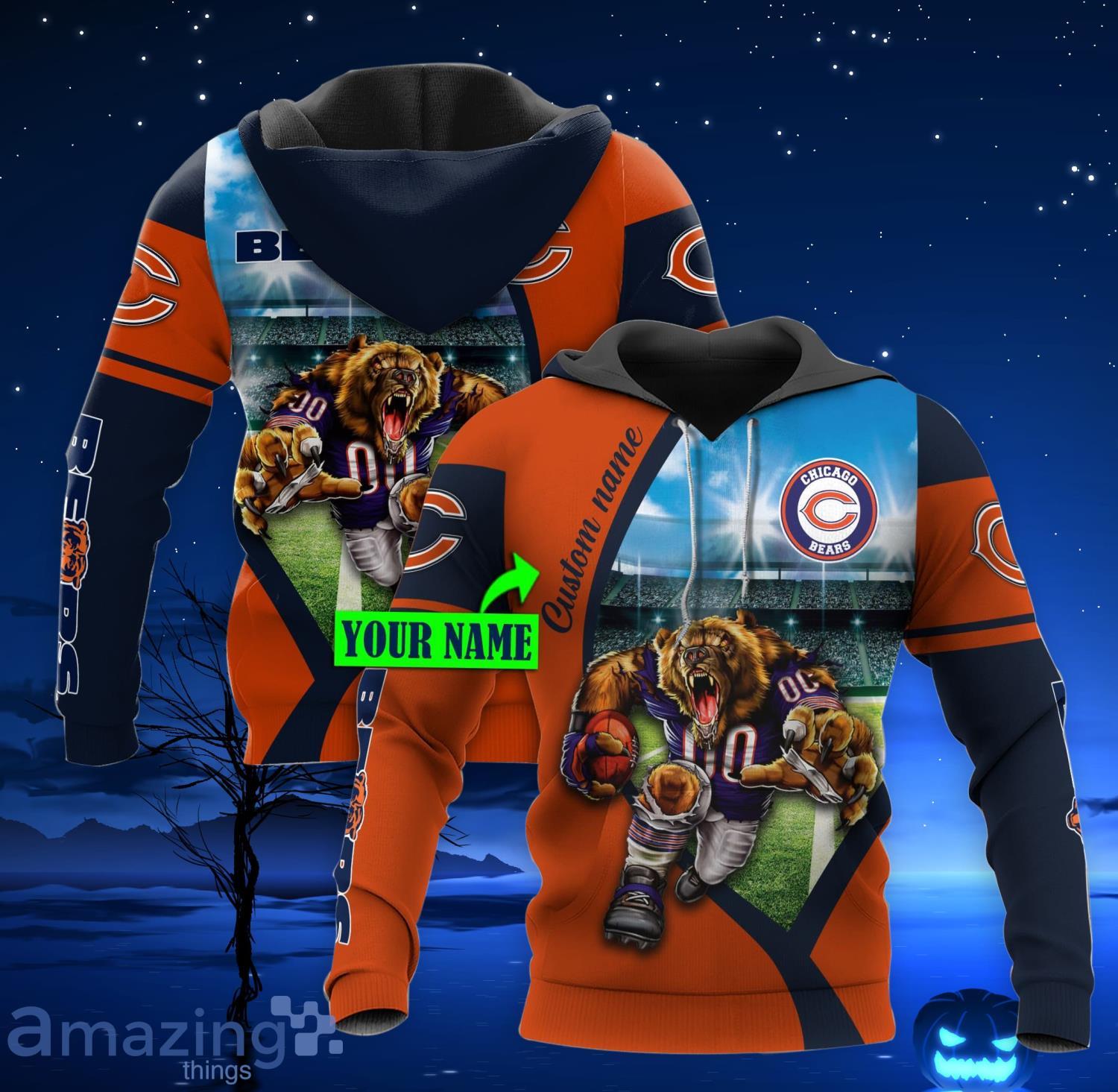 Chicago Bears Mascot Personalized Name 3D All Over Print Shirt For Fans Product Photo 1