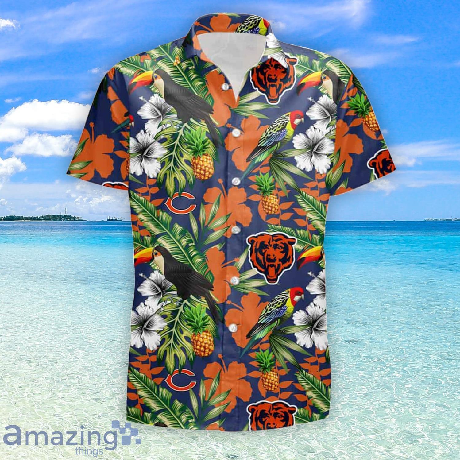 Chicago Bears Tropical Hawaiian Shirt And Shorts Summer Beach Set