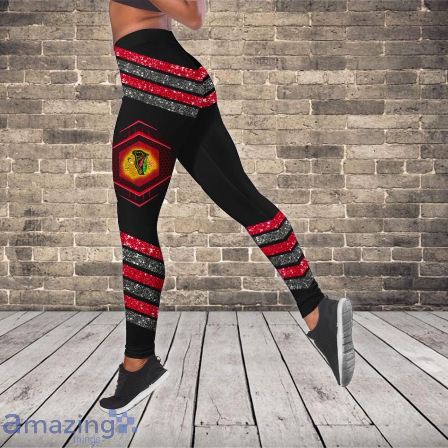 Chicago Blackhawks Personalized Name Combo Hollow Tank Top And Leggings For Fans Product Photo 1