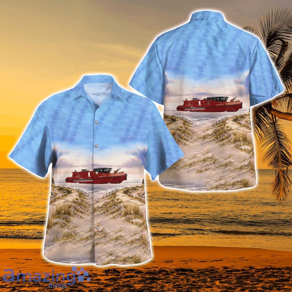 Chicago Fire Department, Christopher Wheatley Fireboat Hawaiian Shirt Ktlt0508bg06 - Chicago Fire Department, Christopher Wheatley Fireboat Hawaiian Shirt Ktlt0508bg06