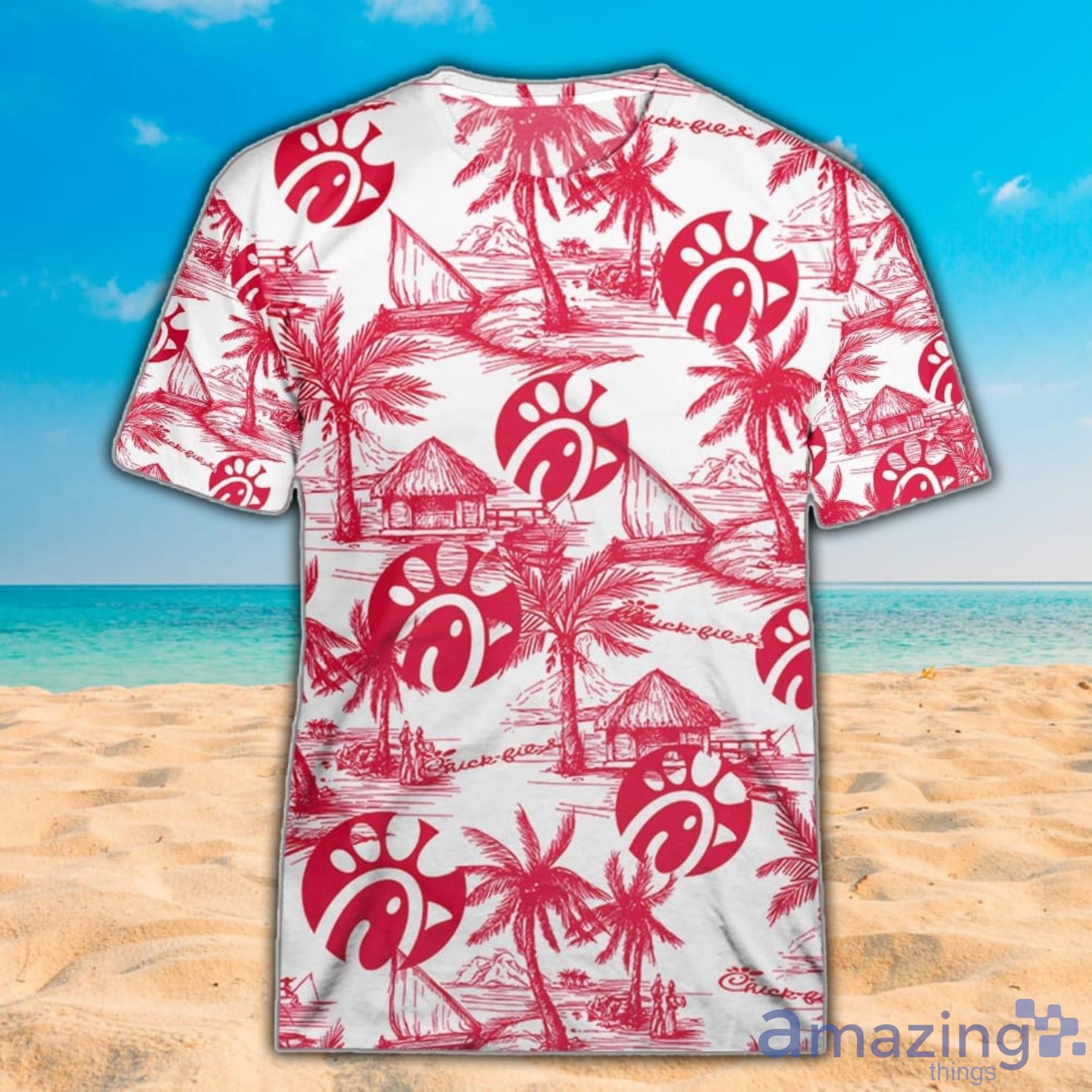 Chick fil A Food Tropical Flower All Over Print 3D Shirt image Chick-fil-A Food Tropical Flower All Over Print 3D Shirt Product Photo 2