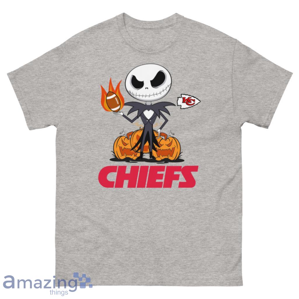 Chiefs NFL Jack Skellington Night Halloween Shirt - 500 Men’s Classic Tee Gildan