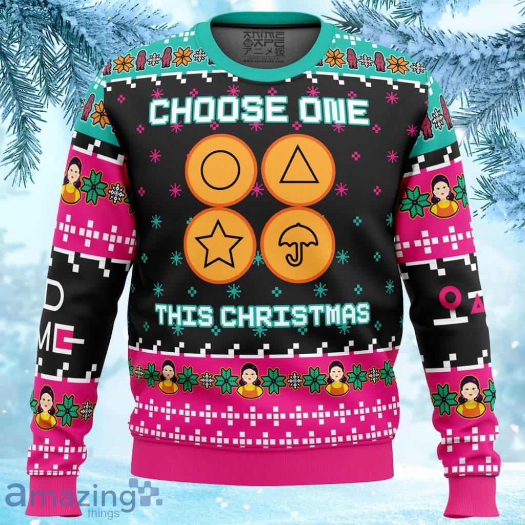 Choose One This Christmas Squid Game Christmas Sweater - Choose One This Christmas Squid Game Christmas Sweater