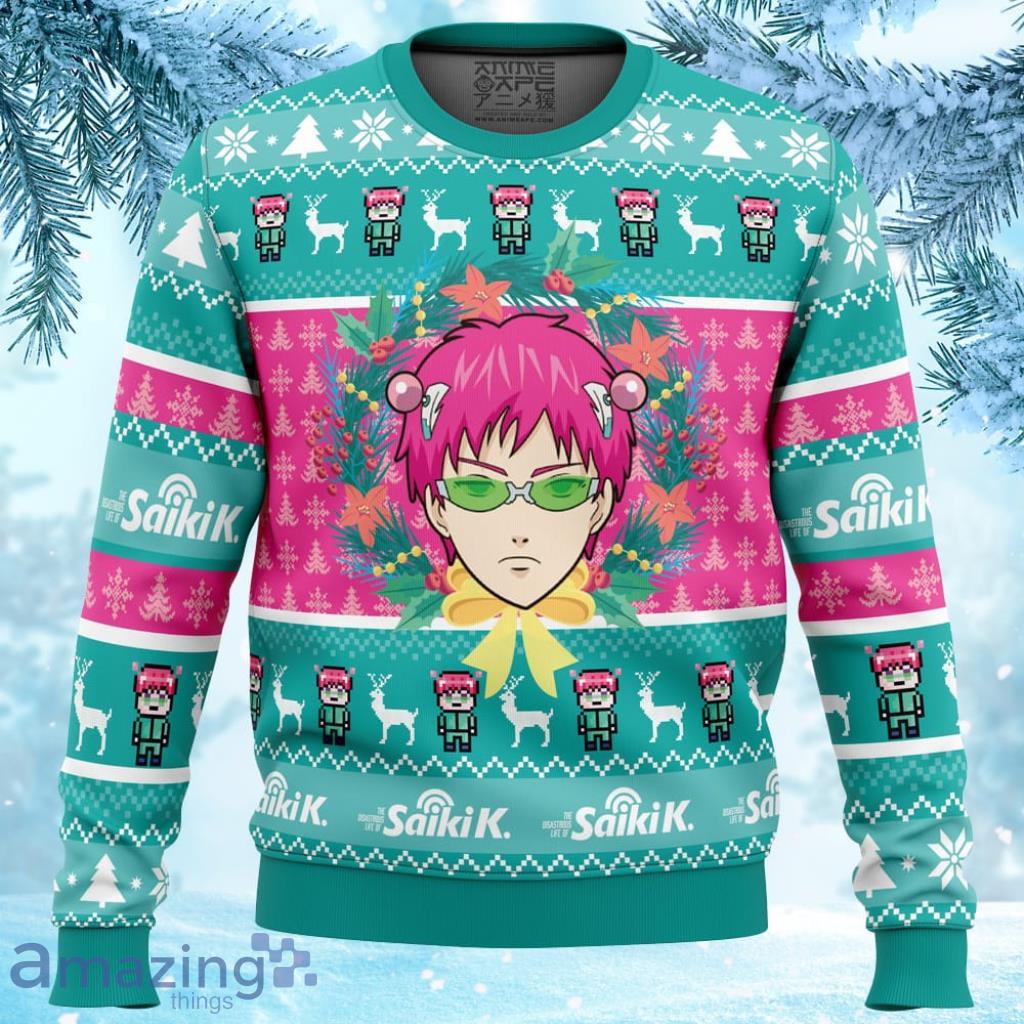 Christmas at School Saiki Kusuo no Psi-nan Ugly Christmas Sweater - Christmas at School Saiki Kusuo no Psi-nan Ugly Christmas Sweater