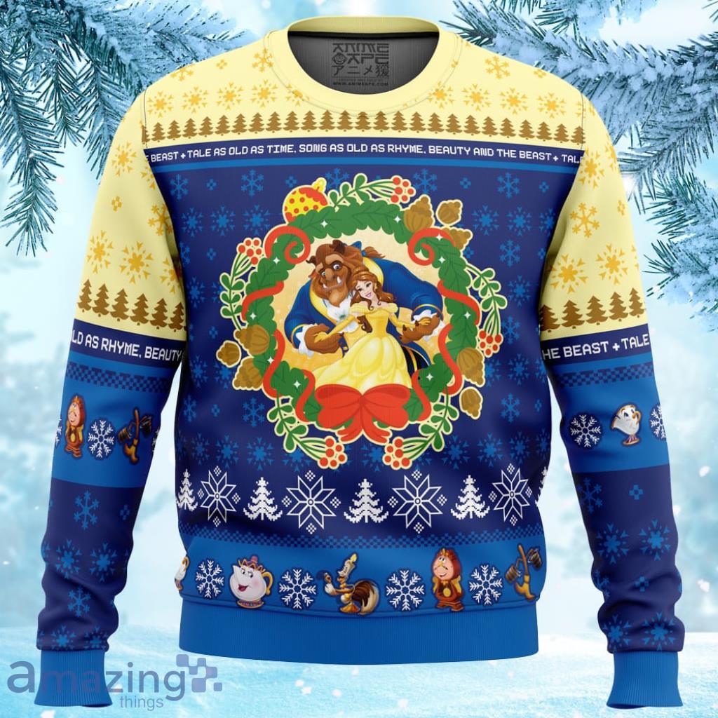 Christmas Beauty and the Beast Disney Ugly Christmas Sweater - Christmas Beauty and the Beast Disney Ugly Christmas Sweater