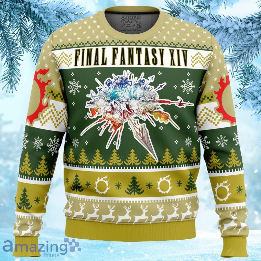 Christmas Fantasy Final Fantasy Xiv Ugly Christmas Sweater 3D - Christmas Fantasy Final Fantasy XIV Ugly Christmas Sweater