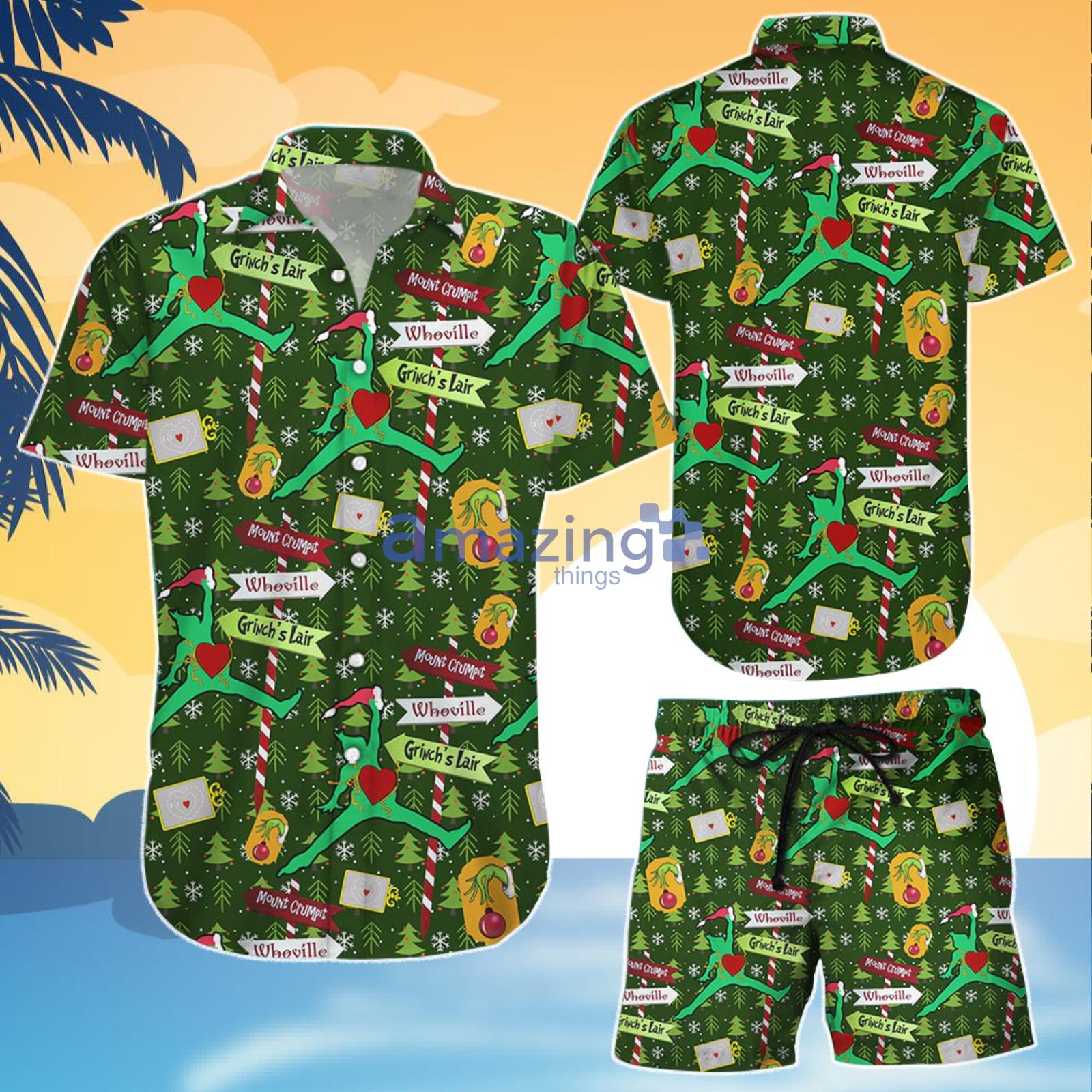 Christmas Grinch Vintage Combo Hawaiian Shirt And Shorts Gift For Summer Vacation Product Photo 1