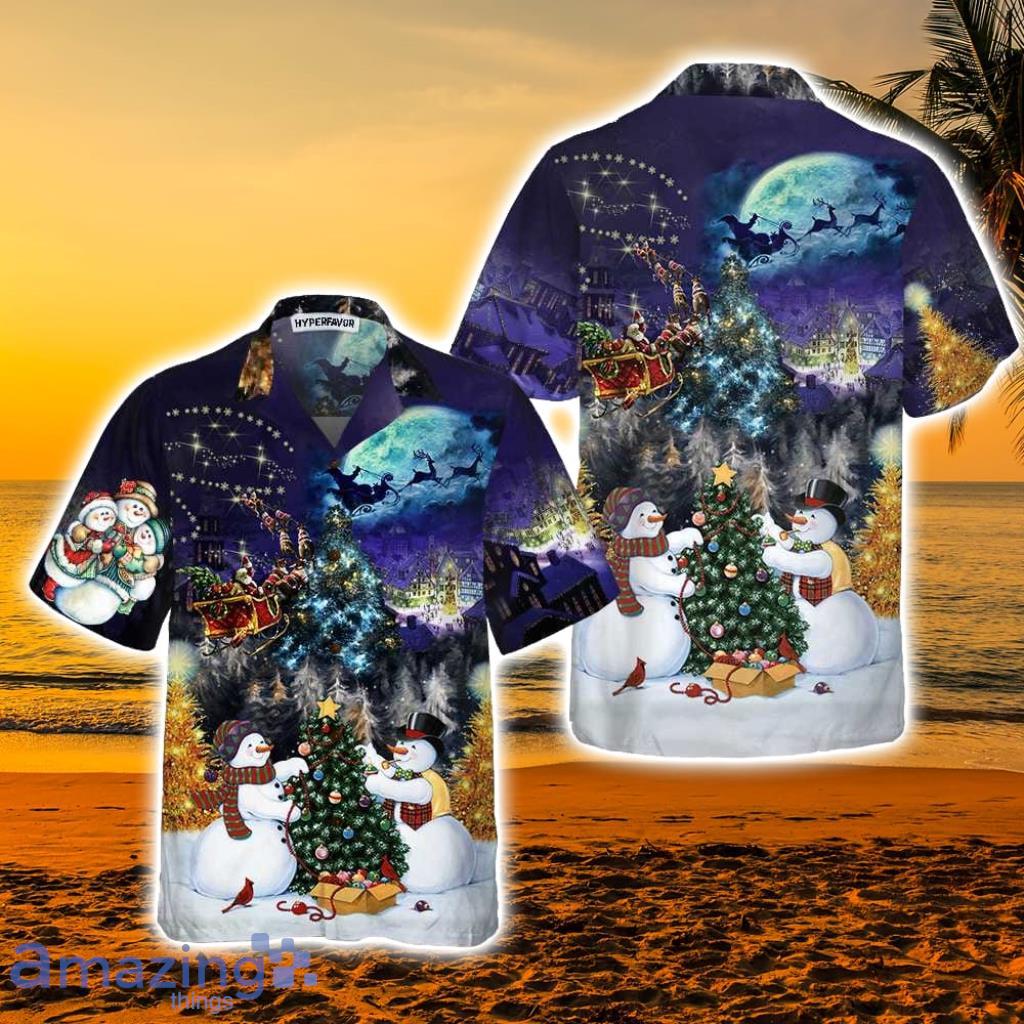 Christmas Night With Family Tropical Hawaiian Shirt - Christmas Night With Family Tropical Hawaiian Shirt