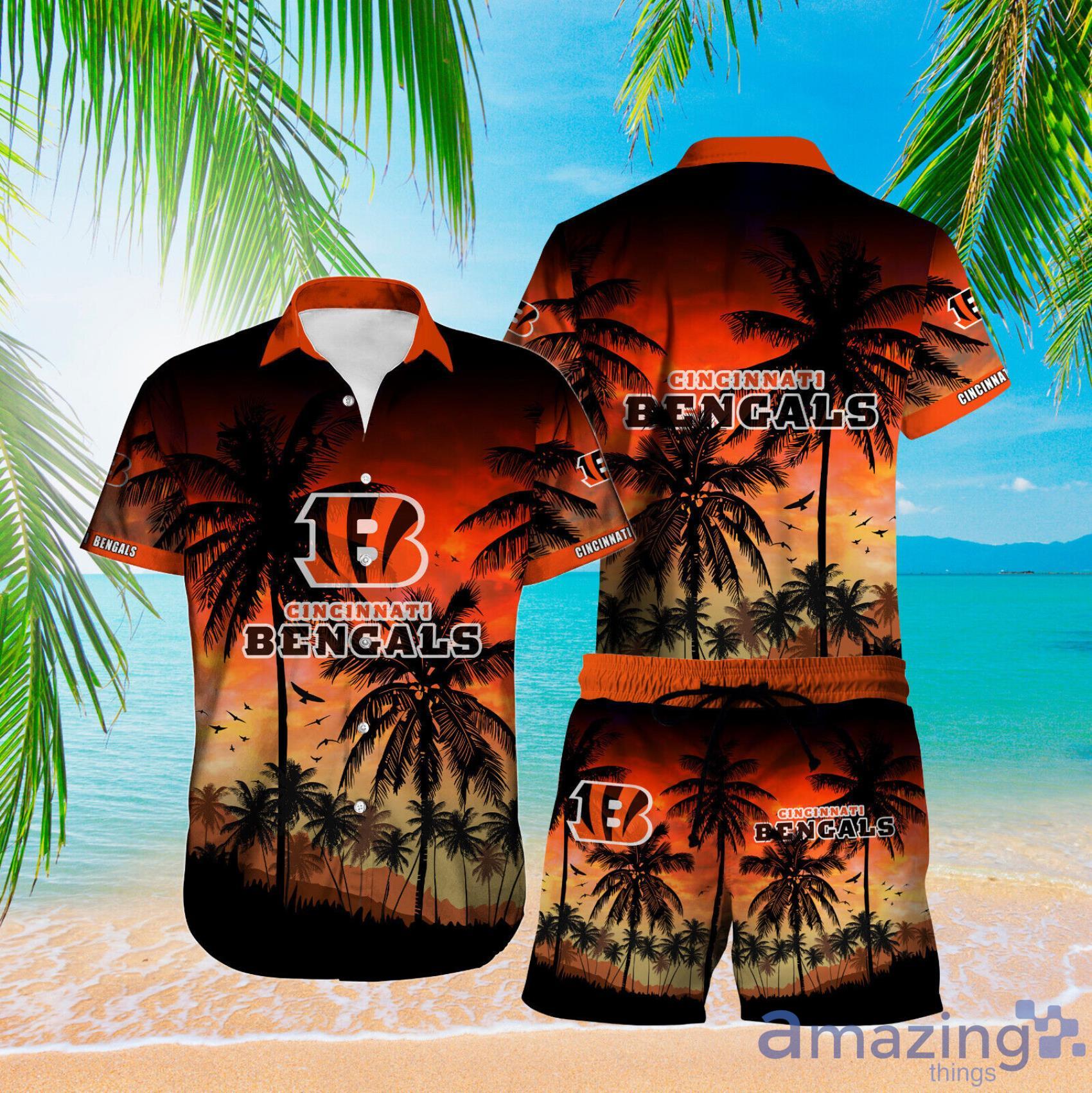 Cincinnati Bengals Hawaiian Shirts Button-Down Shirts Casual Beach