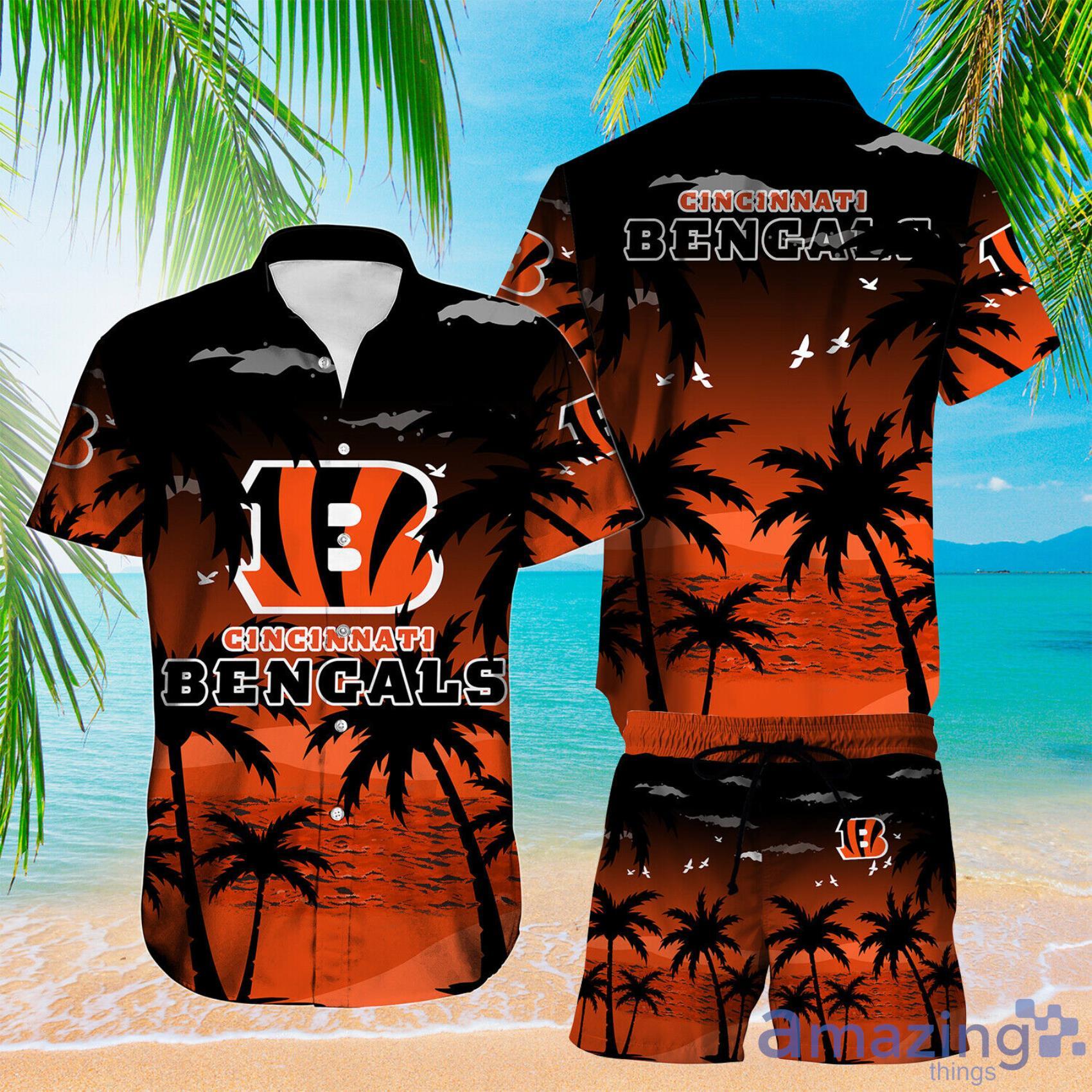 Cincinnati Bengals Beautiful Beach Sunset Aloha Hawaiian Shirt And