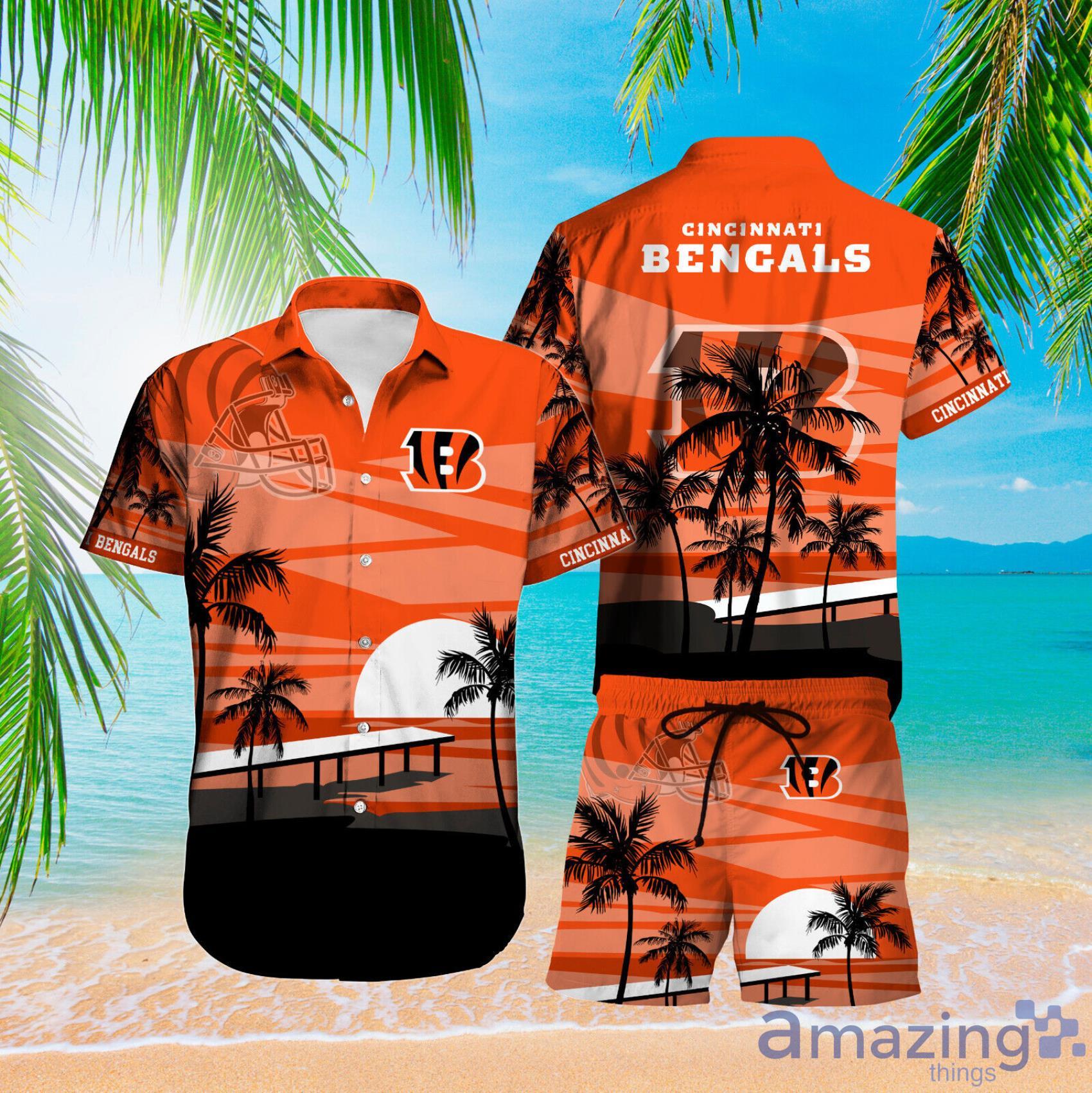 Cincinnati Bengals The Sun And Beach Over Print Hawaiian Shirt And