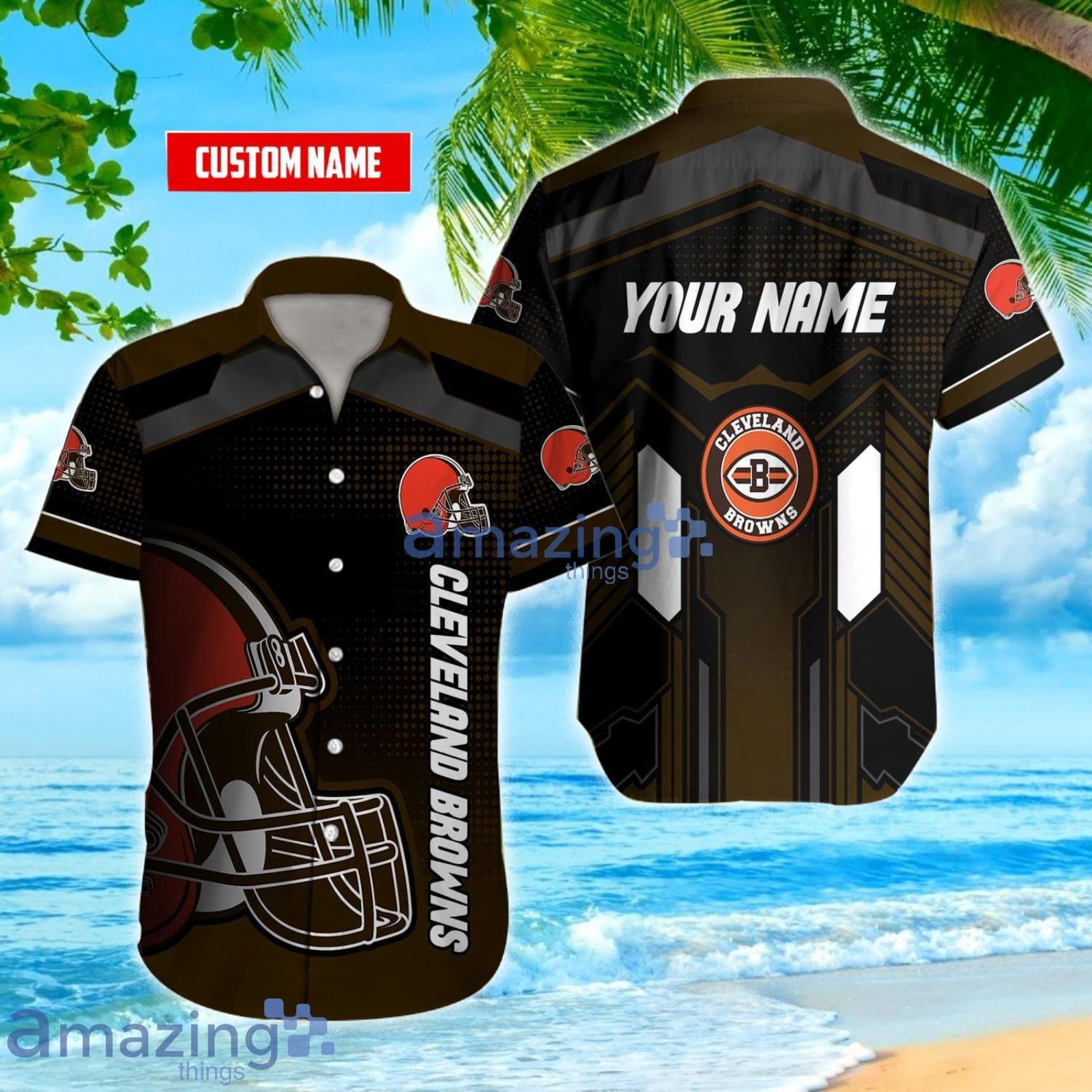 Cleveland Browns Logo Custom Name For Fans Hawaiian Shirt Product Photo 1