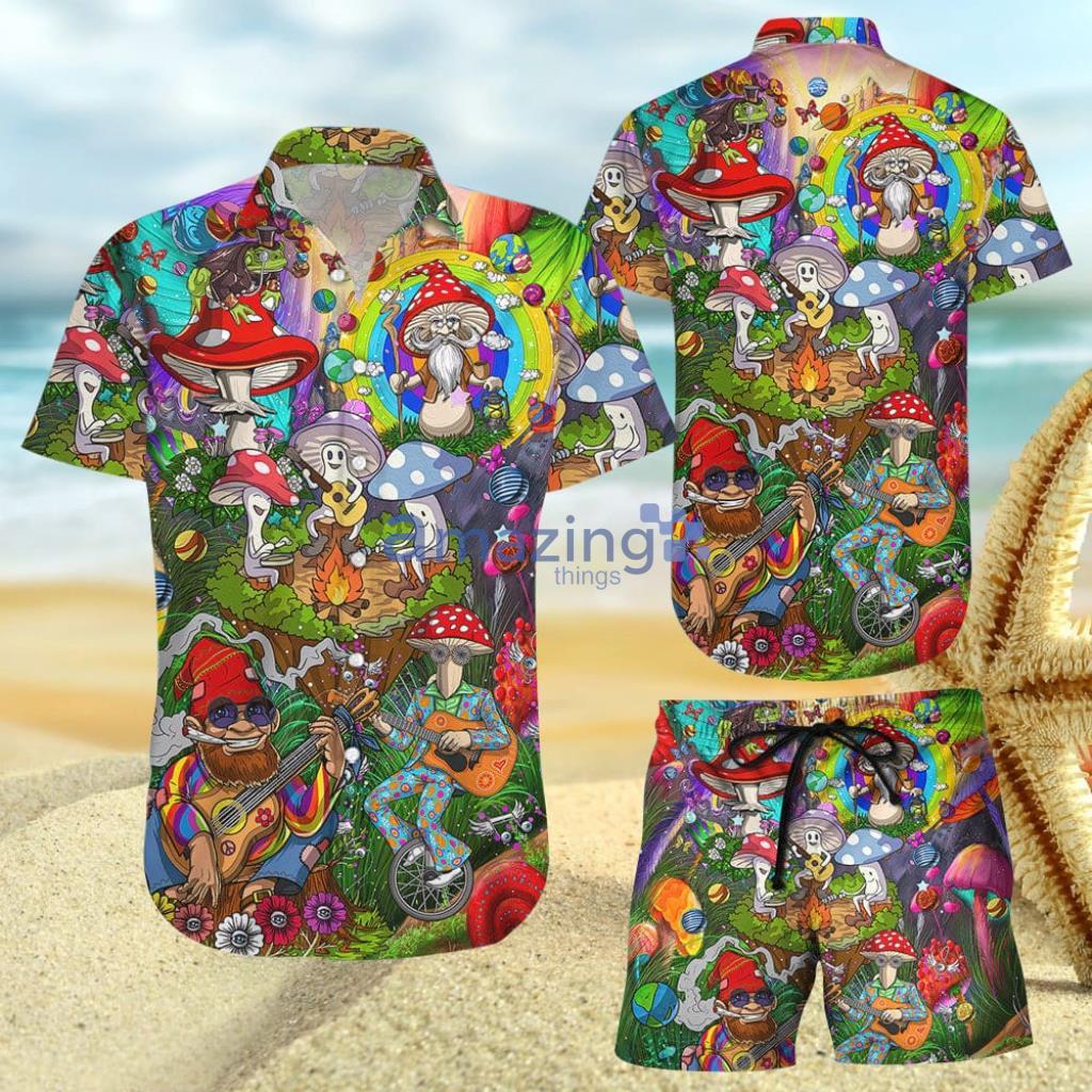 Color Guitar Hippie Mushrooms Aloha Hawaiian Shirt And Short - Cute Summer Gift Ideas - Color Guitar Hippie Mushrooms Aloha Hawaiian Shirt And Short - Cute Summer Gift Ideas