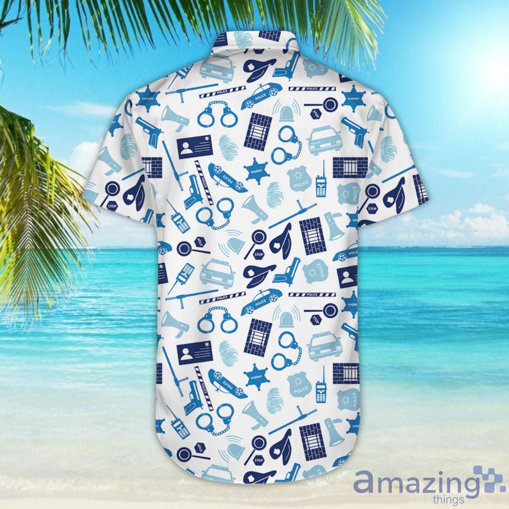 Colorful Aloha Police Short Sleeve Hawaiian Shirt And Short image Colorful Aloha Police Short Sleeve Hawaiian Shirt And Short Product Photo 5