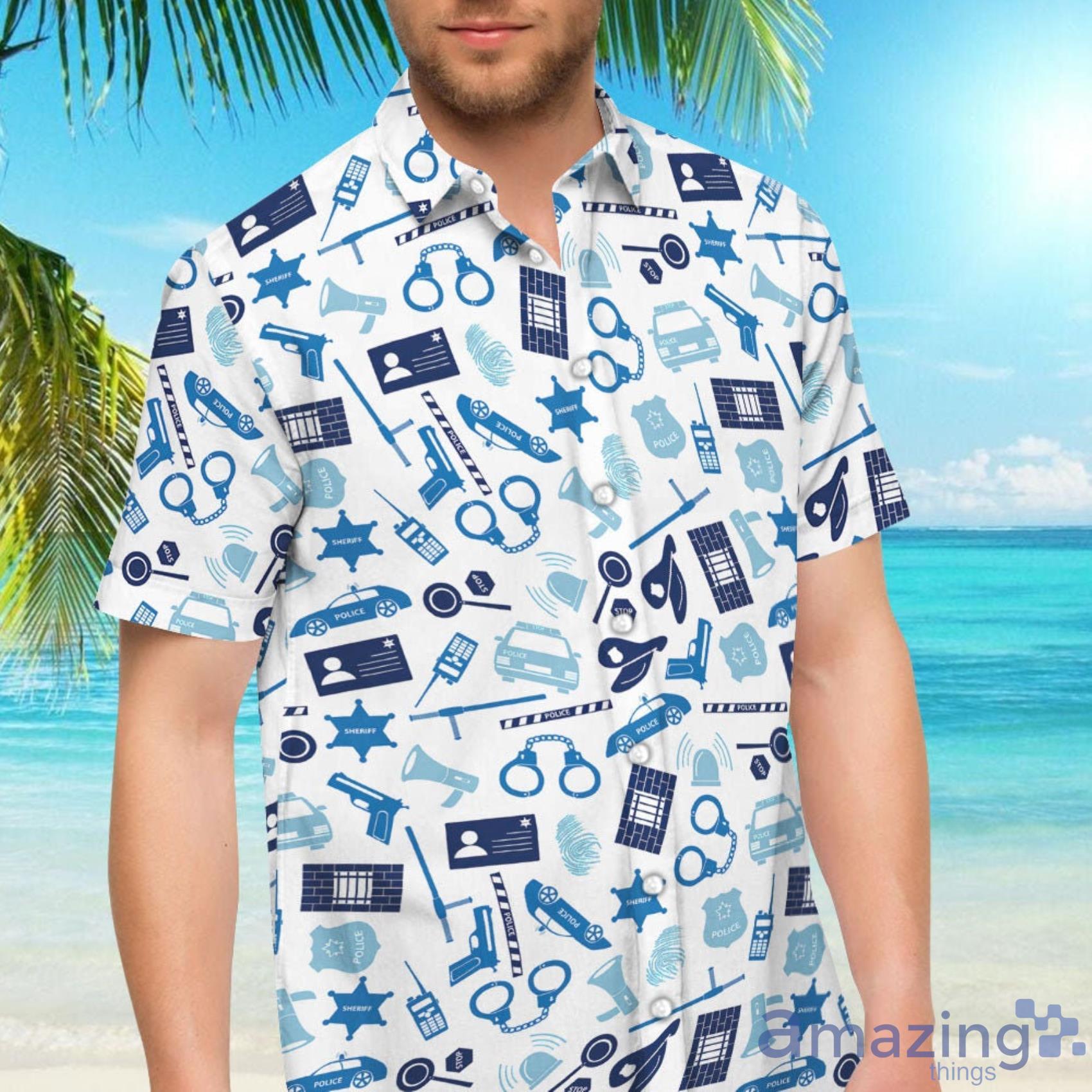 Colorful Aloha Police Short Sleeve Hawaiian Shirt And Short image Colorful Aloha Police Short Sleeve Hawaiian Shirt And Short Product Photo 6