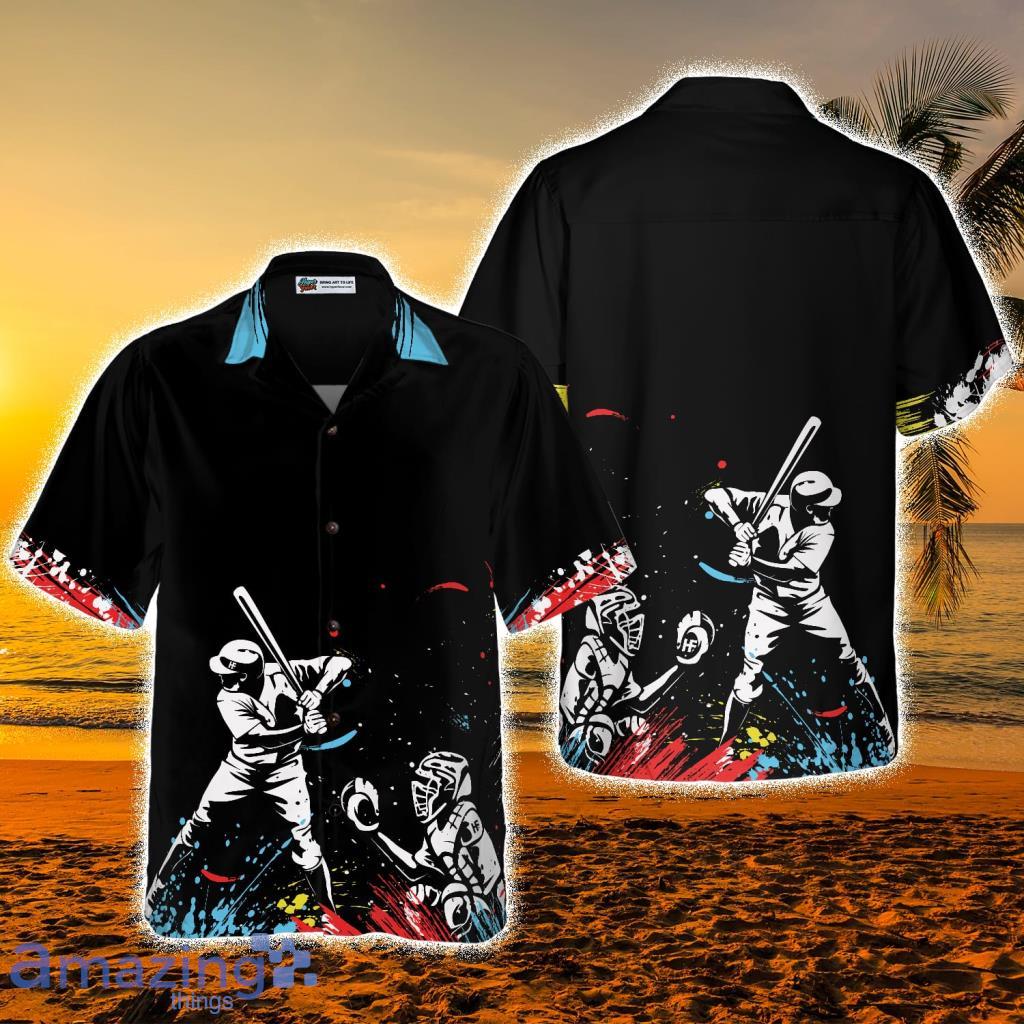 Colorful Baseball Dark Background Hawaiian Shirt - Colorful Baseball Dark Background Hawaiian Shirt Colorful Baseball Dark Background Hawaiian Shirt - Colorful Baseball Dark Background Hawaiian Shirt
