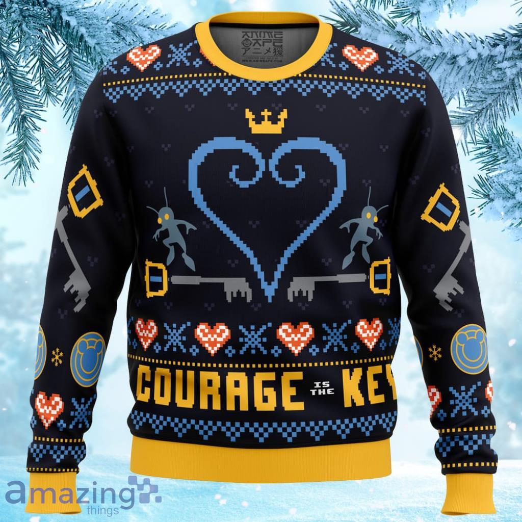 Courage Is The Key Kingdom Hearts Ugly Christmas Sweater 3D - Courage is the Key Kingdom Hearts Ugly Christmas Sweater