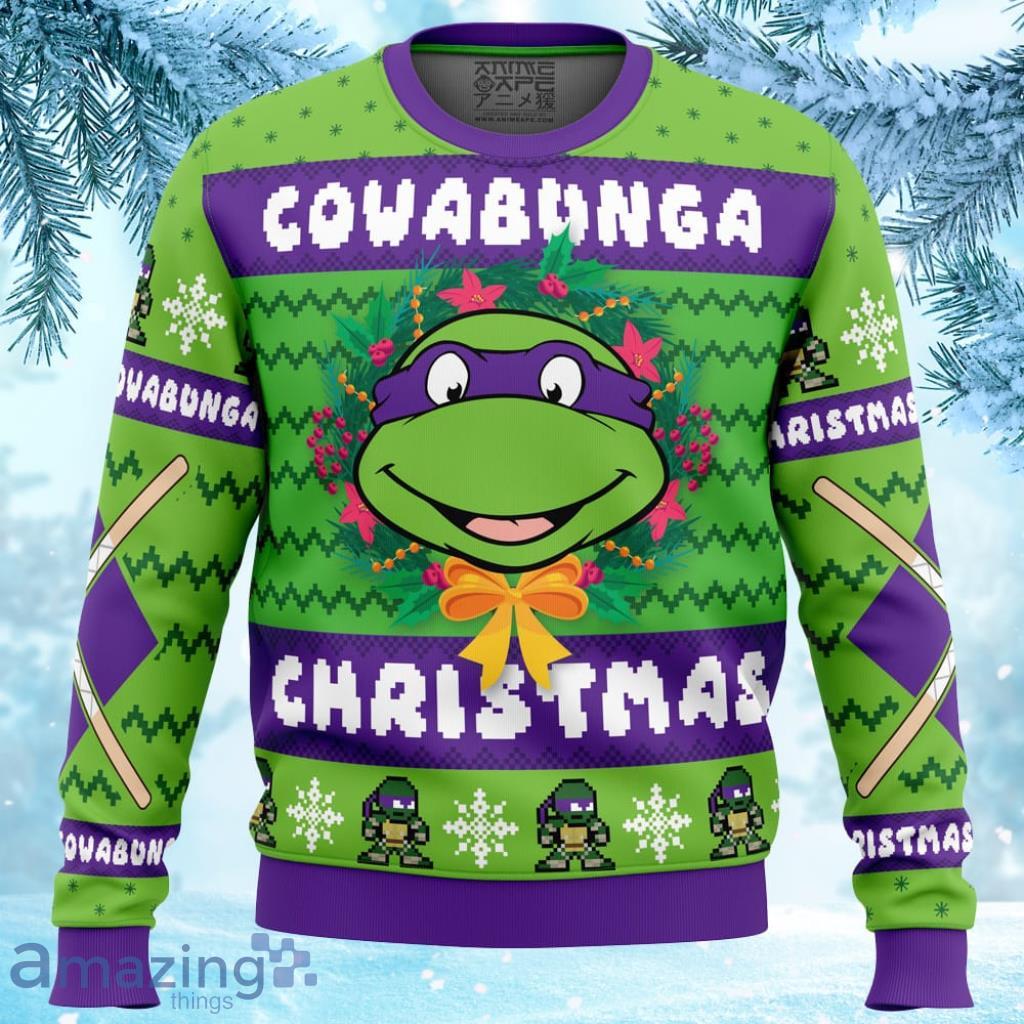 Cowabunga Donatello Christmas Teenage Mutant Ninja Turtles Ugly Christmas Sweater 3D - Cowabunga Donatello Christmas Teenage Mutant Ninja Turtles Ugly Christmas Sweater