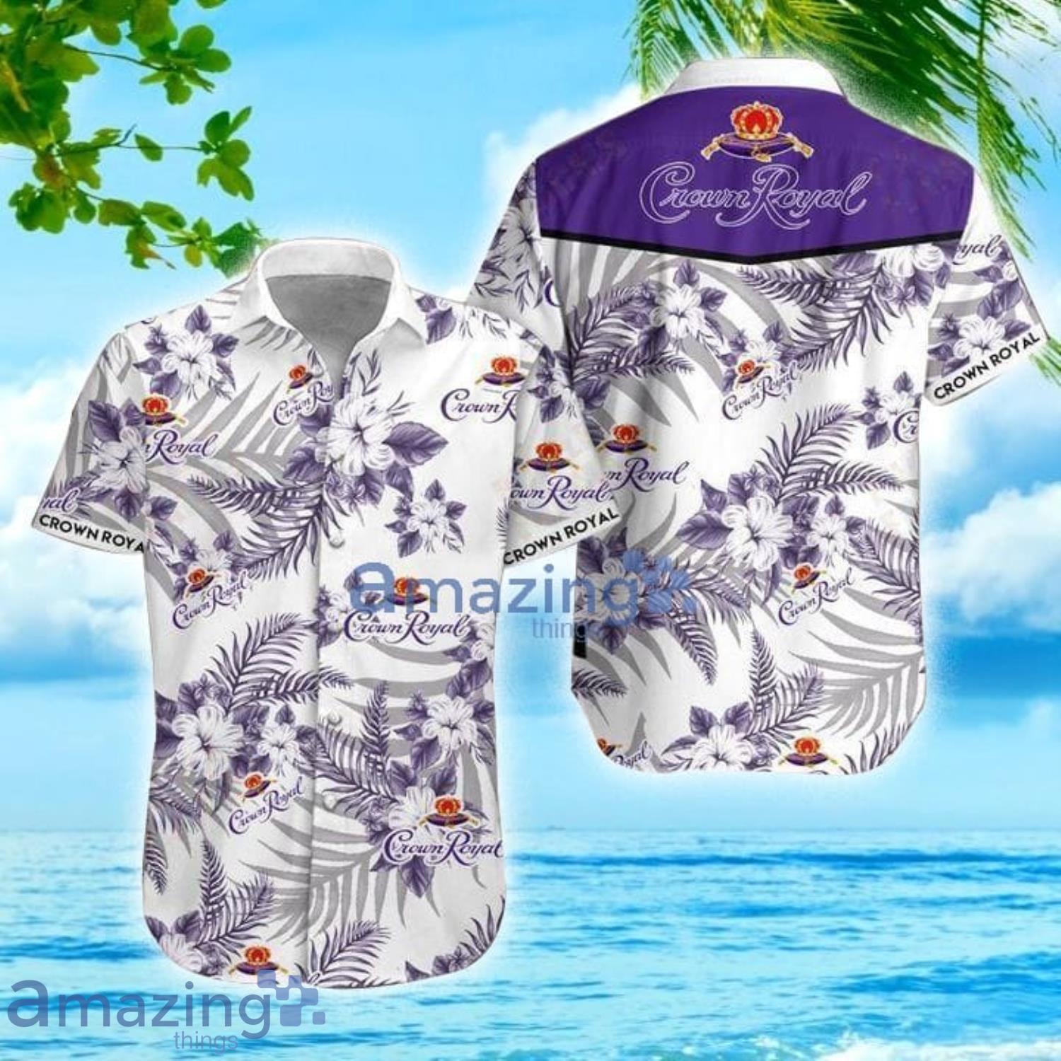 Crown Royal Canadian Whisky Tropical Short Sleeve Aloha Hawaiian Shirt For Men And Women Product Photo 1