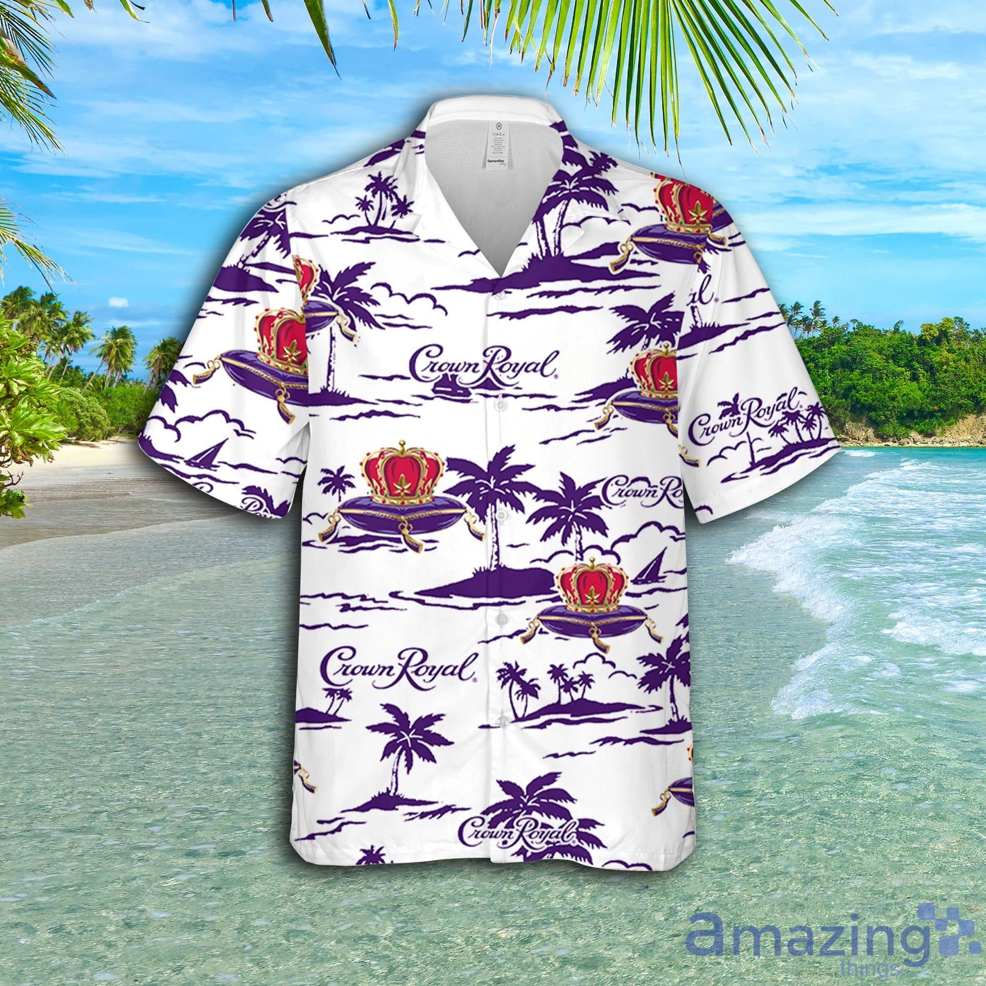 Crown Royal Whiskey Hawaiian Beach Short Sleeve AOP Hawaiian Shirt For Summer image Crown Royal Whiskey Hawaiian Beach Short Sleeve AOP Hawaiian Shirt For Summer Product Photo 2