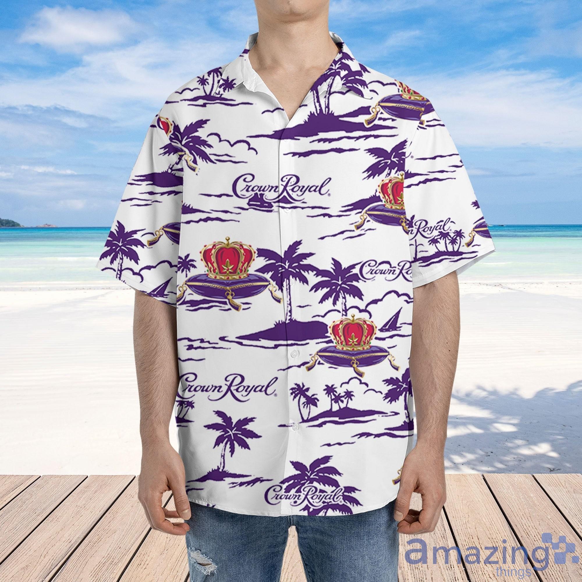 Crown Royal Whiskey Hawaiian Beach Short Sleeve AOP Hawaiian Shirt For Summer image Crown Royal Whiskey Hawaiian Beach Short Sleeve AOP Hawaiian Shirt For Summer Product Photo 4