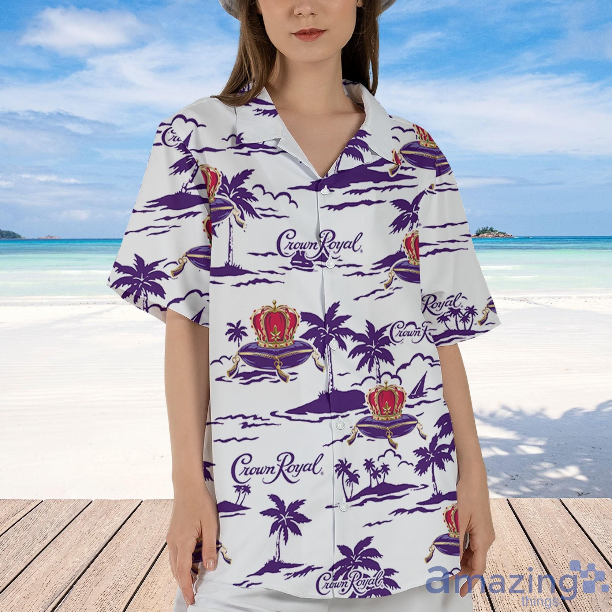 Crown Royal Whiskey Hawaiian Beach Short Sleeve AOP Hawaiian Shirt For Summer image Crown Royal Whiskey Hawaiian Beach Short Sleeve AOP Hawaiian Shirt For Summer Product Photo 6