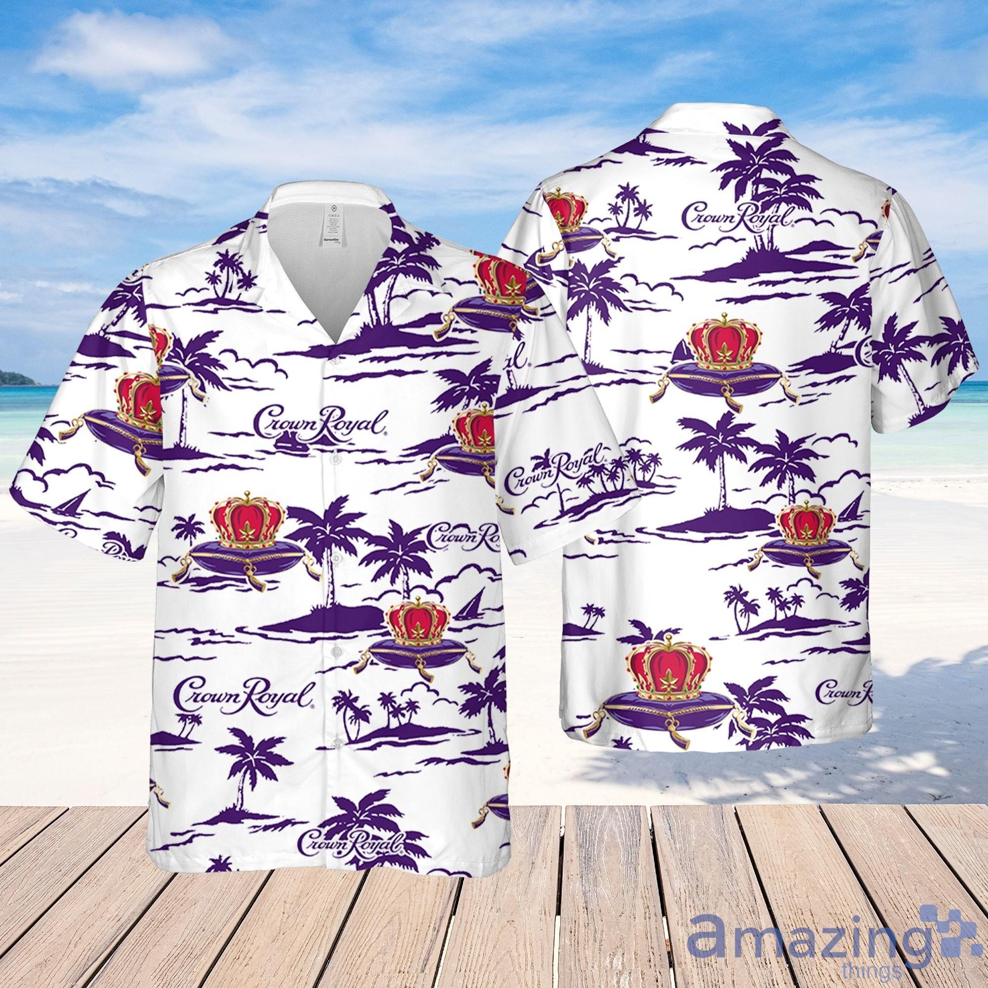 Crown Royal Whiskey Hawaiian Beach Short Sleeve AOP Hawaiian Shirt For Summer Product Photo 1 Crown Royal Whiskey Hawaiian Beach Short Sleeve AOP Hawaiian Shirt For Summer Product Photo 1