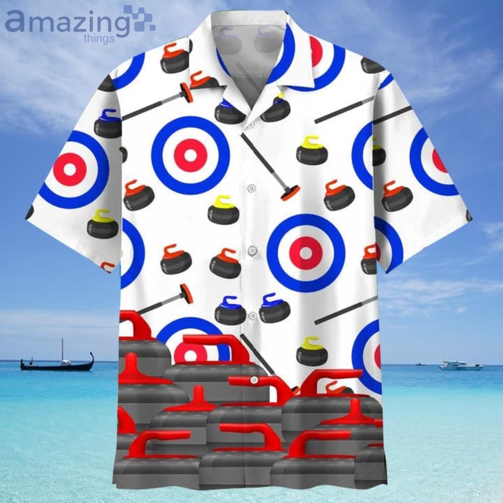 Curling Blue Nature White Hawaiian Shirt - Curling Blue Nature White Hawaiian Shirt