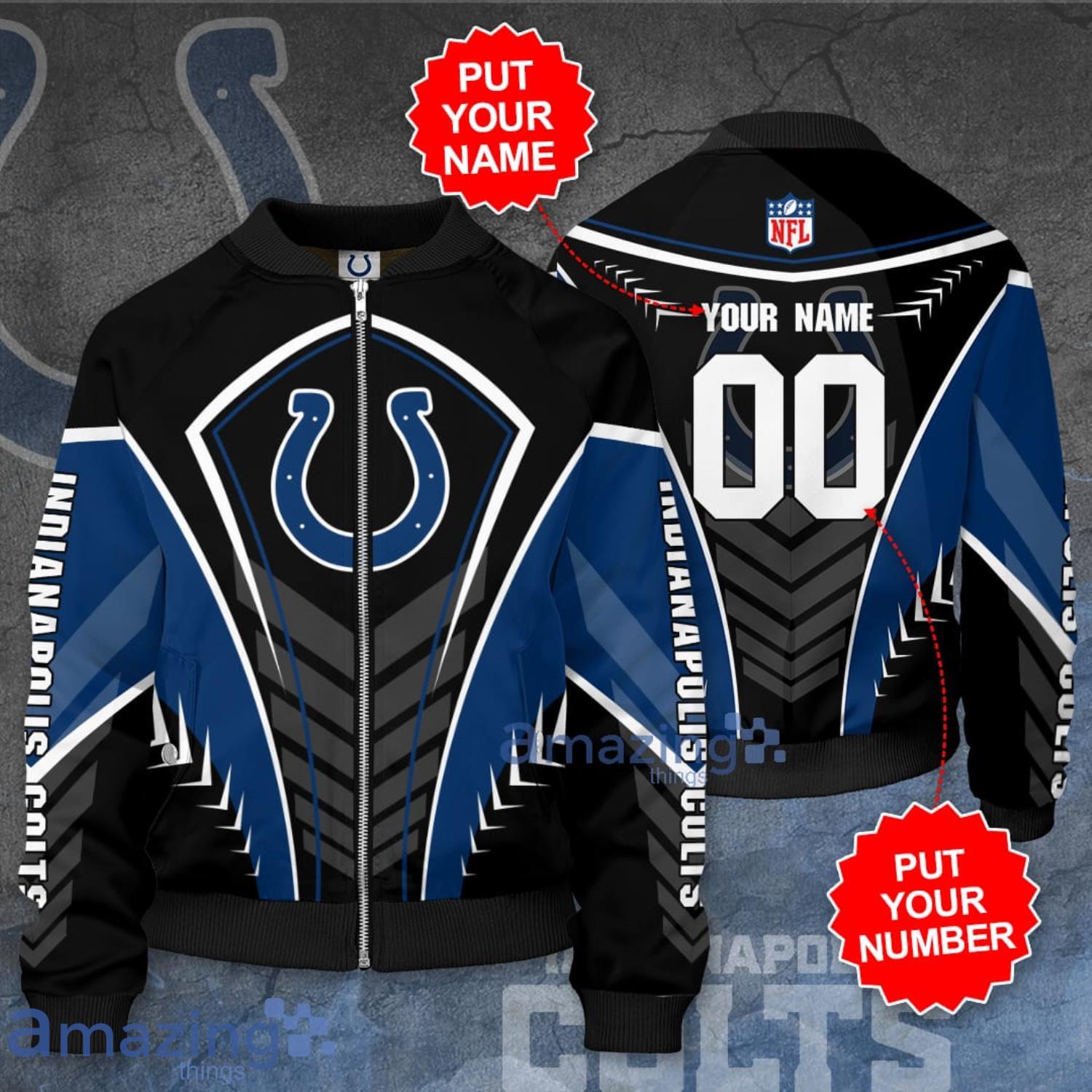 Indianapolis Colts NFL Blue Unisex Bomber Jacket 3D